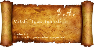 Vitályos Adrián névjegykártya