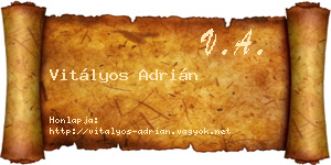 Vitályos Adrián névjegykártya